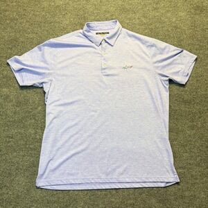 Greg‎ Norman Golf Polo Shirt Mens 2XL Purple Stripe Play Dry Logo Performance